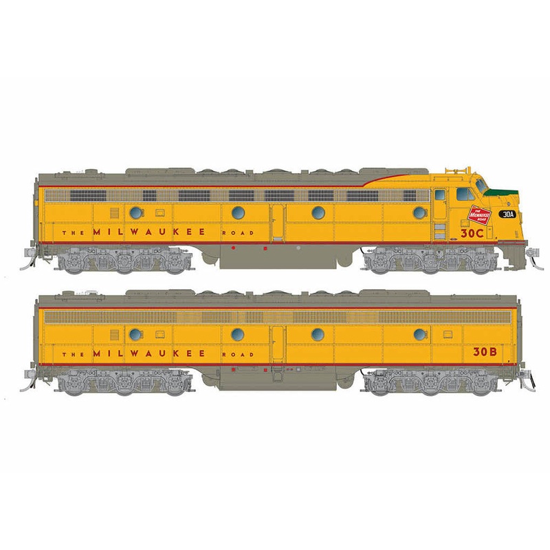 Rapido 028556 HO Scale EMD E8A+ E8B Milwaukee Road MILW 30C/B with DCC and Sound