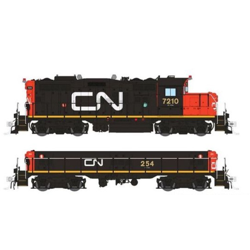Rapido 041017 HO Scale GP9rm Mother + Slug Canadian National "Late" CN 7210/254