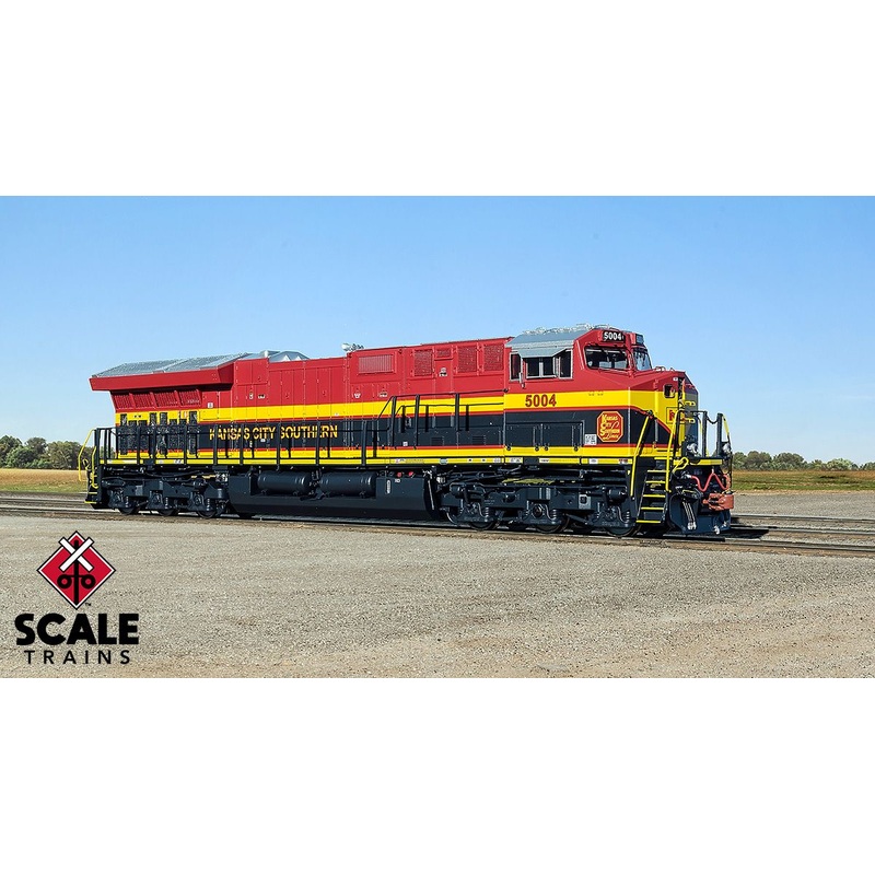 ScaleTrains Rivet 33195 HO Scale GE ET44AC Tier 4 GEVo Diesel Kansas City Southern KCS 5004 LokSound