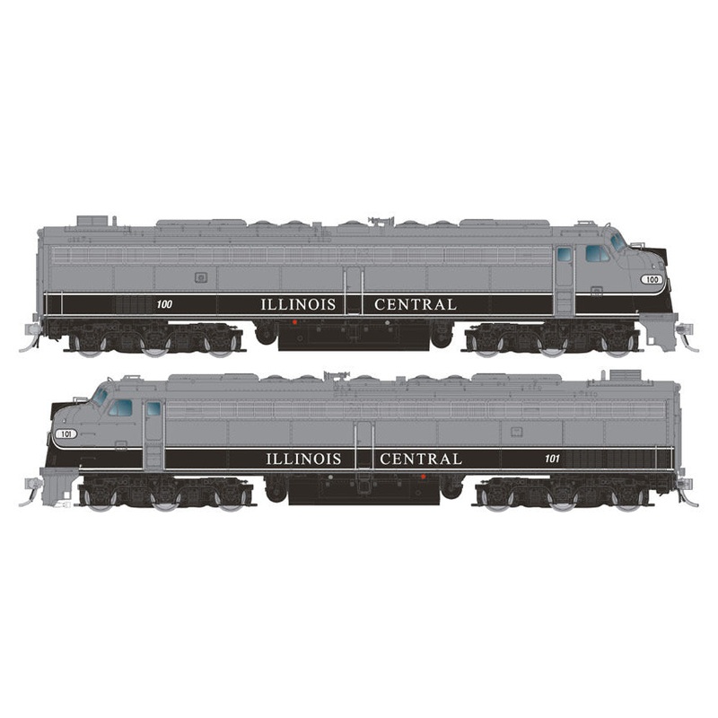 Rapido 28817 HO Scale EMD E8AA Set with HEP Illinois Central IC 100 / 101  DCC and Sound