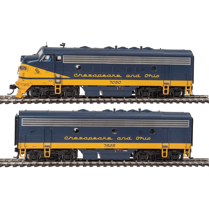 Walthers Proto 920-40913 HO Scale EMD F7 AB Diesel Set Chesapeake & Ohio C&O 7050 7527 DCC Sound - U