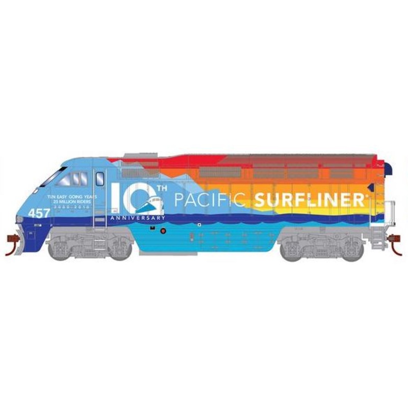 Athearn RTR 64849 HO Scale EMD F59PHI Diesel Amtrak 10th Anniversary Surfliner 457 DC