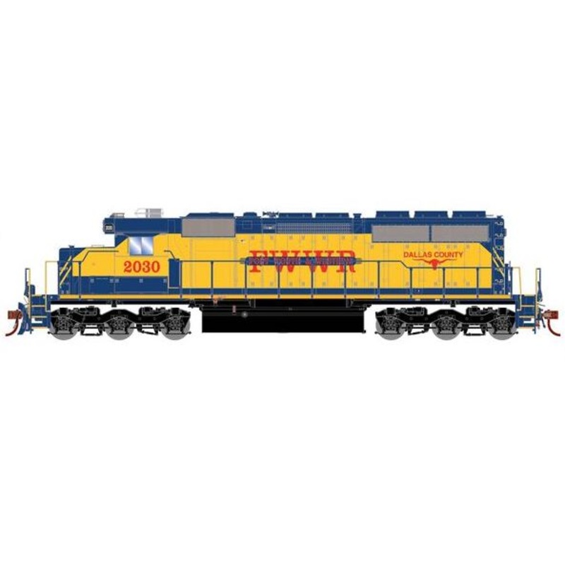 Athearn RTR 73646 HO Scale EMD SD40 Fort Worth & Western FWWR 2030 DC