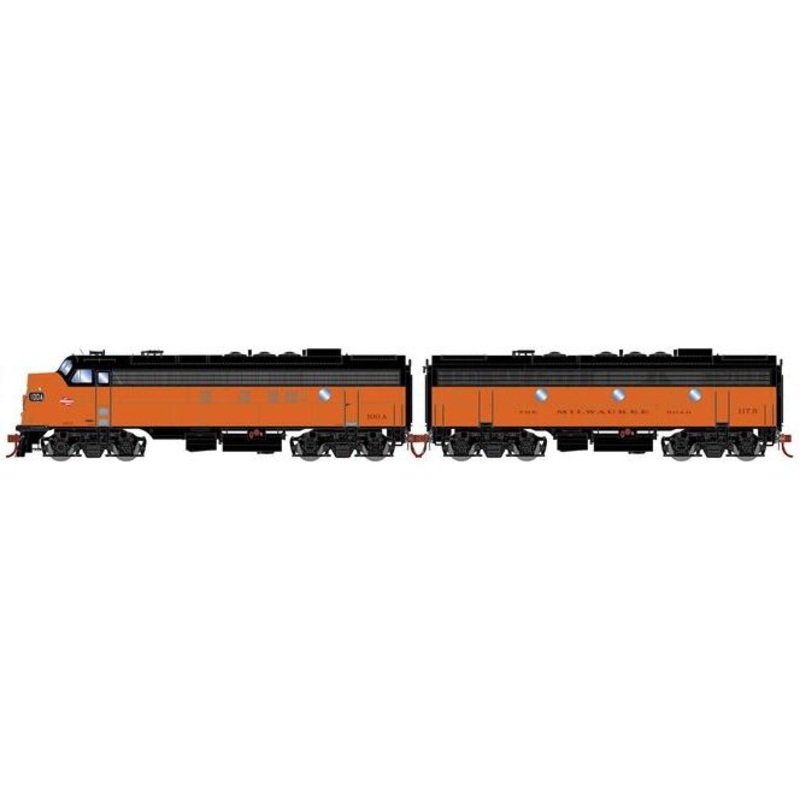 Athearn Genesis G19605 HO Scale EMD FP7/F7B Milwaukee Road MILW 100A/117B DC