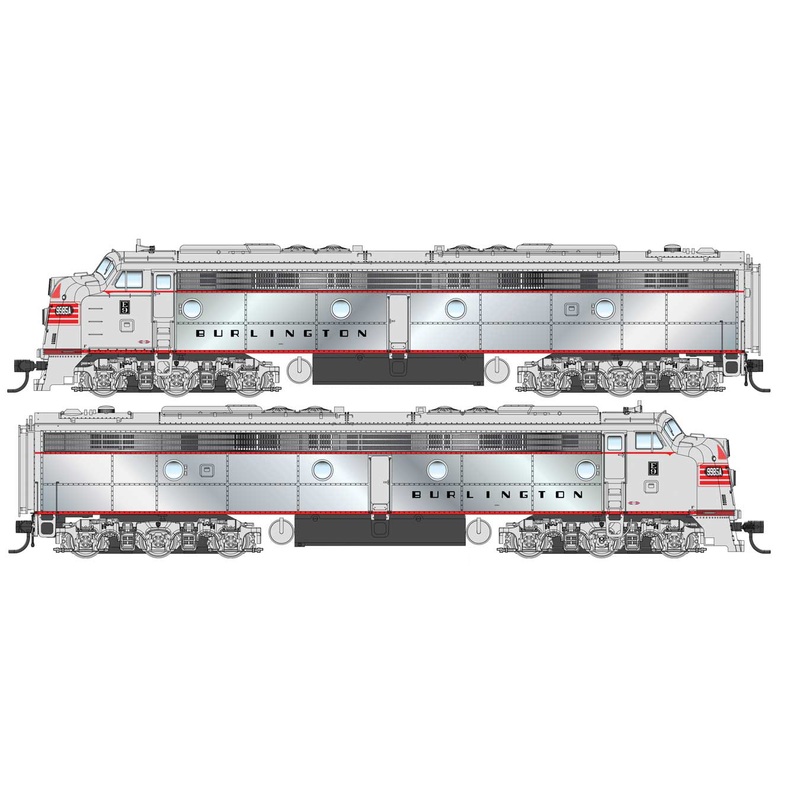 Walthers Proto 920-49914 HO Scale EMD E8A-A Diesel Burlington CB&Q 9989A/9989B (Plated Sides) DC