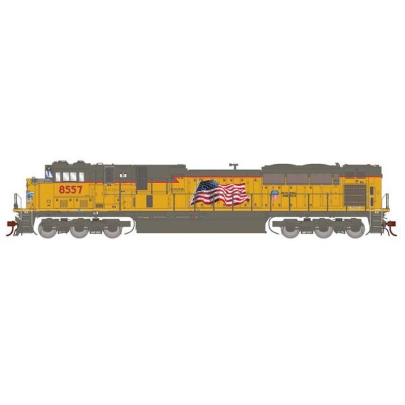 Athearn Genesis G1046 HO Scale EMD SD90MAC-H Ph2 Union Pacific UP 'Flag' 8557 DCC/Sound