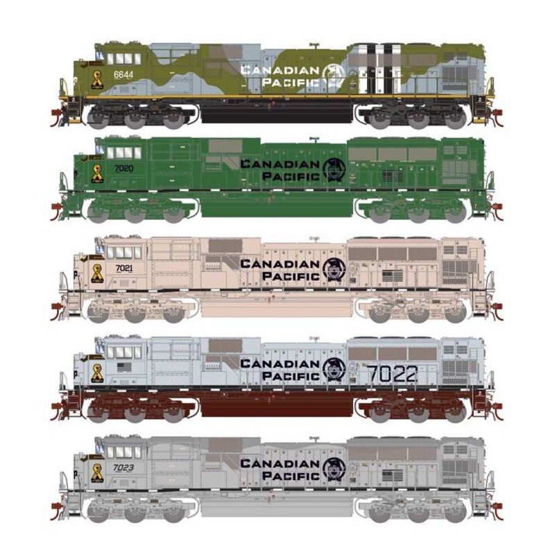 Athearn Genesis G1145 HO Scale SD70ACU Canadian Pacific CP 'Military Tribute' 5-Unit Set DC