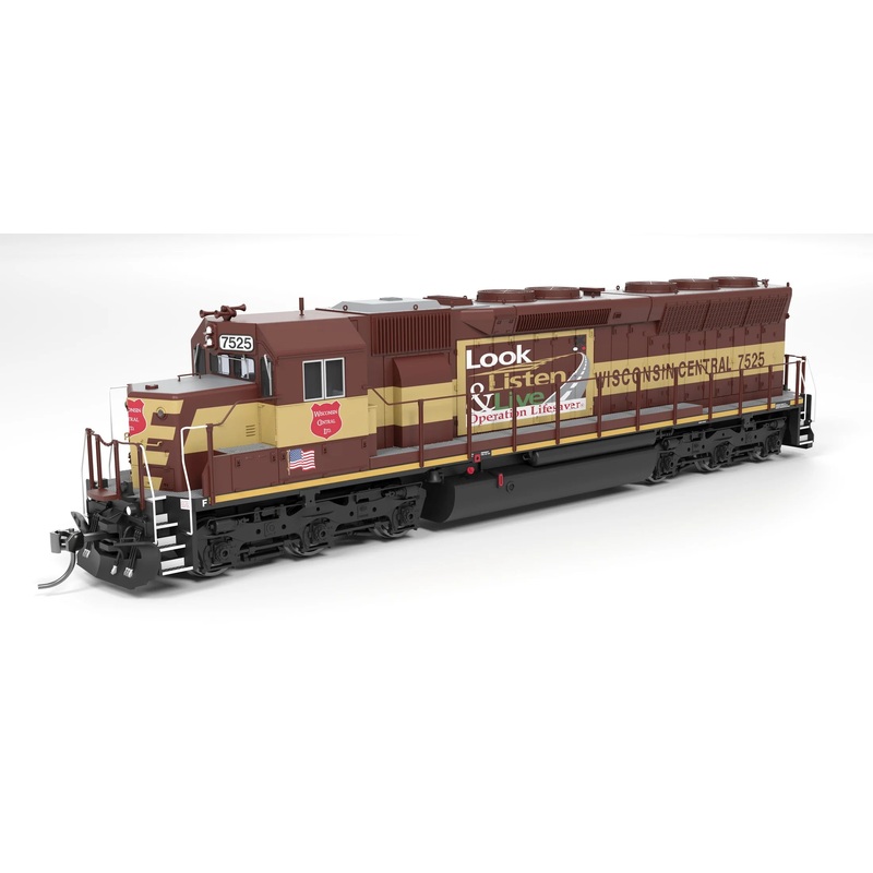 BLI 9822 HO Scale EMD SD45 Wisconsin Central WC 7525 Paragon4 (Operation Lifesaver DC/DCC/Sound)