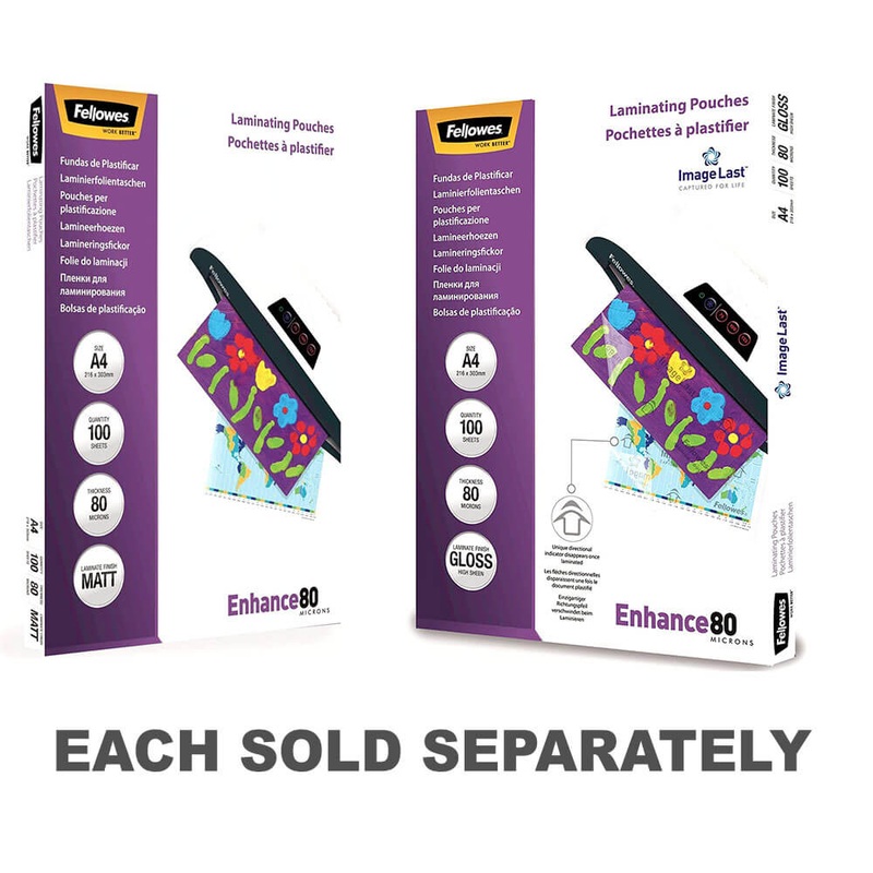 Fellowes SMOCHES LAMINATIONS 80 MICRON A4 100PK